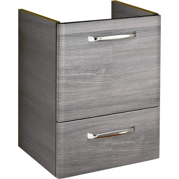 Pelipal Waschtischunterschrank Quickset 328 in Graphit Struktur quer Nachbildung, 40 cm breit | Waschtischunterschrank ohne Waschbecken mit 1 Tür und 1 Schubkasten
