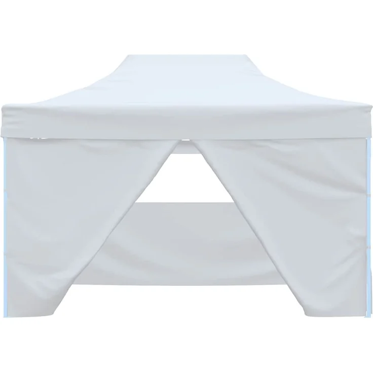 Profi-Partyzelt Faltbar, Gartenzelt mit 4 Seitenwänden 280x410x315 cm Stahl Weiß – Bild 4