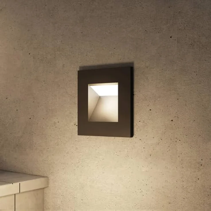 Arcchio Zamo Wandleuchte außen, moderne 1-flammige Aluminiumleuchte in Schwarz, IP65, ideal für Terrasse, Balkon und Garten – Bild 2