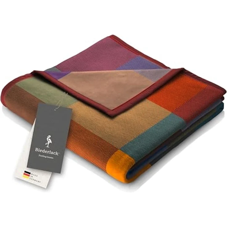 Wohndecke Colourmix, bunt karierte Sofadecke aus 100% Baumwolle in 150x200 cm, Biederlack, Made in Germany – Bild 2