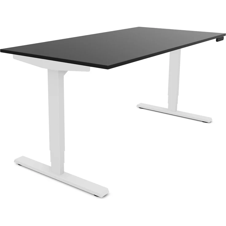 ASSMANN Elektrisch höhenverstellbarer Schreibtisch Y-Line 160x80cm Schwarz Signalweiß Metall Holz Melaminoberfläche – Bild 10