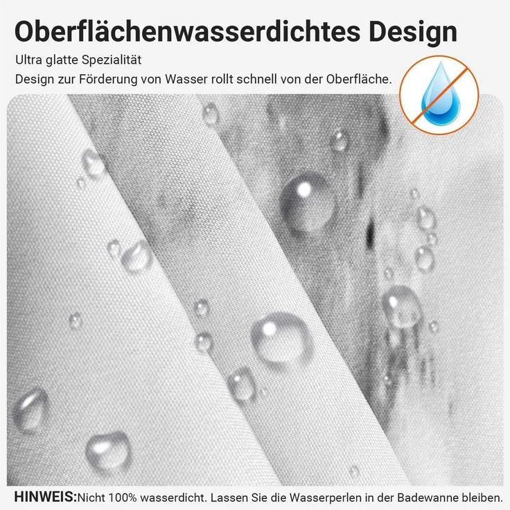 Duschvorhang Marmor 100x180cm Wasserdicht Antischimmel Polyester 7er Pack – Bild 2