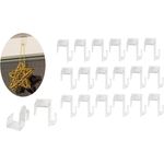 BigDean 24er Set Fenster- und Türhaken - Aus transparentem Kunststoff - Unauffällig & Effizient - Für ein Fensterfalz von max. 1,7 cm - Ideal für Lichterketten, Dekoanhänger & Weihnachts-Deko -