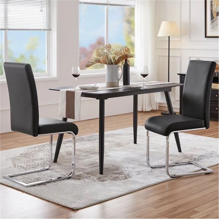 Yaheetech Esszimmerstuhl 2/4/6-er Küchenstuhl (6 St), Schwinger Polsterstuhl mit Ergonomischer Rückenlehne & Metallbeine – Bild 2