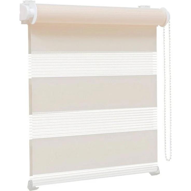 Doppelrollo Zevra Doppelrollo / Duo Rollo, 40 x 160 cm, creme, Victoria M, halbtransparent, ohne Bohren, freihängend, verschraubt, Feuchtraumgeeignet, Sichtschutz oder Durchsicht – Bild 2