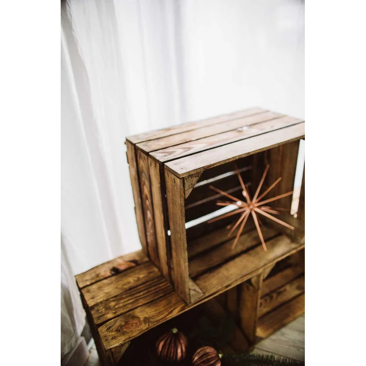 Holzkisten 2er Set Vintage Geflammt 50 x 40 x 30cm – Bild 6