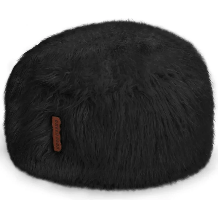 Green Bean® Sitzsack Fellotpik mit Füllmaterial (EPS Perlen) - Indoor Maße ca 100 x 55 cm - Bean Bag - Schwarz – Bild 1