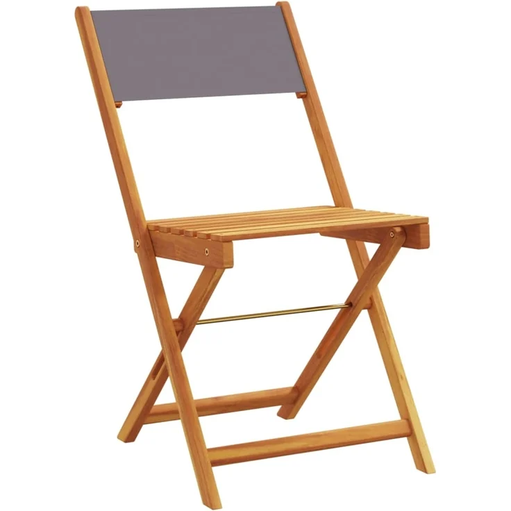 vidaXL Gartenstühle 6 Stk. Klappbar Anthrazit Stoff und Massivholz 3214614 – Bild 2