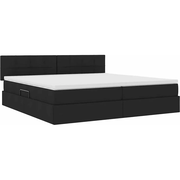 vidaXL LED-Speicherbett mit Matratze Schwarz 200 x 200 cm Stoff 3371168 – Bild 6