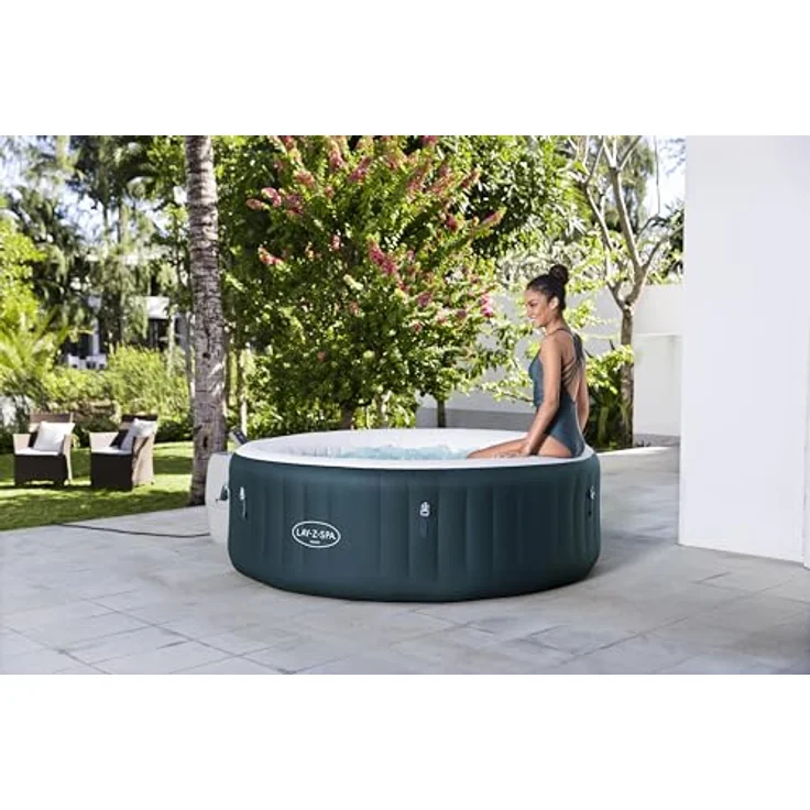 Bestway Lay-Z Spa Miami Energy Whirlpool, 6 Personen, 908 L, Sprudelmassage mit 140 AirJet™-Düsen, Grün, Ø 196 x 66 cm – Bild 5
