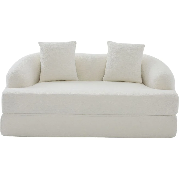 ZUBALIYA Schlafsofa 84x65 cm, mit LED - Beleuchtung, mit Chenille - Bezug, modular aufgebaut, mit Schaumstoffpolsterung, Beige – Bild 14