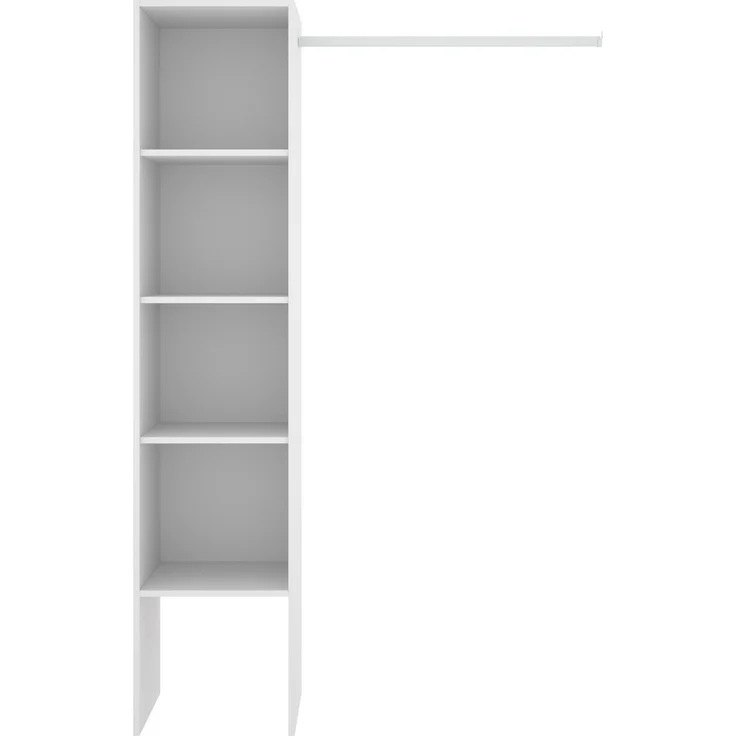 Dmora Großer Kleiderschrank Adler, Struktur für begehbaren Kleiderschrank, offener Kleiderbügel, 138 x 40 x 186 cm, Weiß – Bild 4