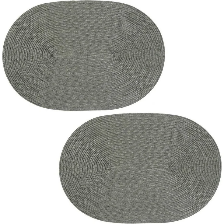 Haus und Deko Platzset Platzset 2er Set oval ca. 45x30 cm Platzdeckchen Tischset geflochtene, (2-St) – Bild 1