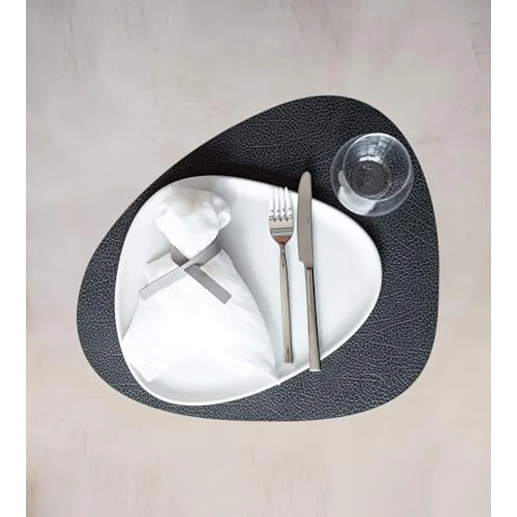 LIND DNA Table Mat Curve L 37x44 cm Hippo Black-Anthracite – Bild 3