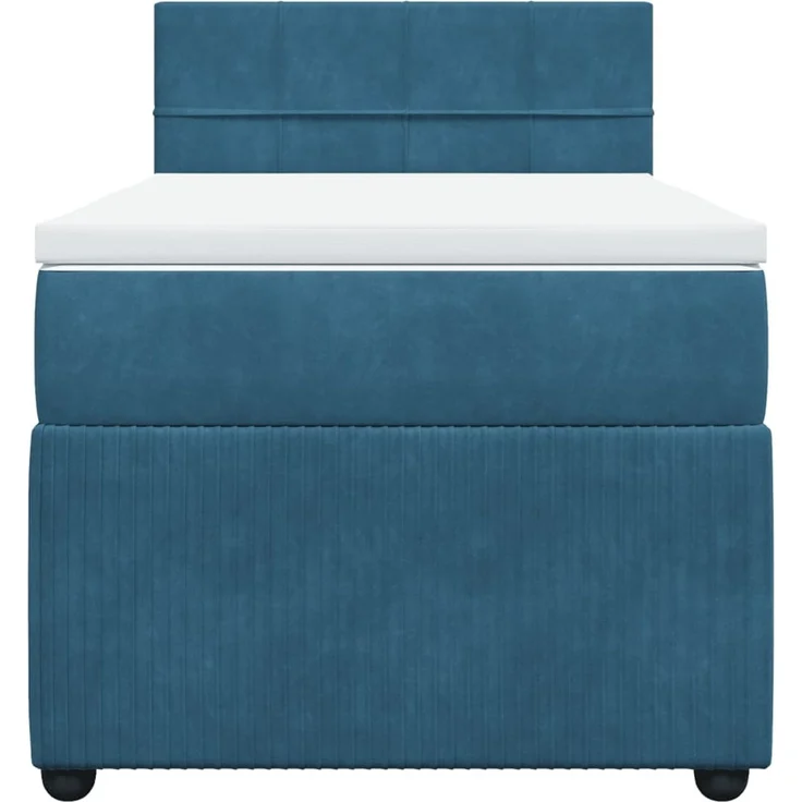 vidaXL Boxspringbett mit Matratze Blau 90x190 cm Samt 3287630 – Bild 4