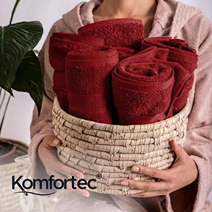 Komfortec Badetücher Duschtücher, 70x140cm Größe, Doppelpack, %100 Baumwolle, Handtücher, Frottier (2-St), Frottee, Weich, Saugstark – Bild 9