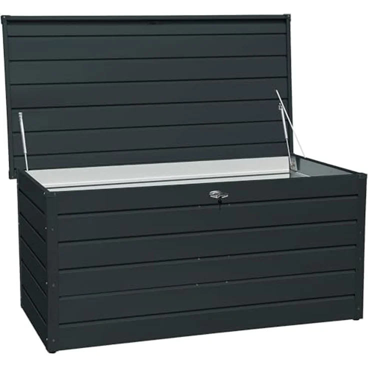 Duramax Kissenbox Metall Garten Gerätebox, 1045 L, wetterfest, gasdruckfeder-unterstützt, pulverbeschichtet – Bild 1