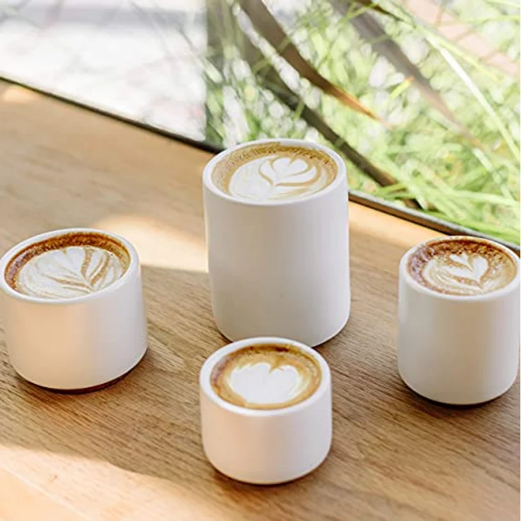 Fellow Doppelwandige Milchkunst-Keramikbecher Cortado (4,5 Unzen) Mattes Weiß – Bild 8