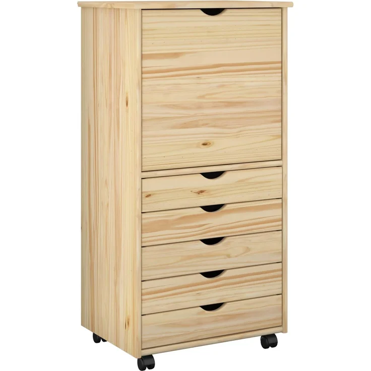 vidaXL Rollschrank MOSS 53 x 39 x 103 cm Massivholz Kiefer Braun 42032395 – Bild 2