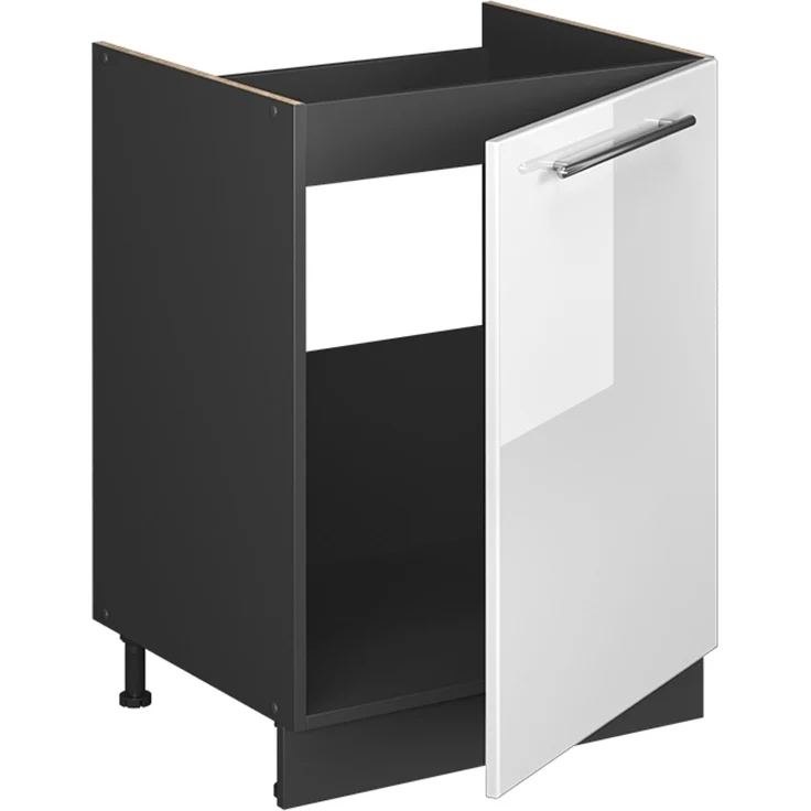 Spülenunterschrank Fame-Line Weiß Hochglanz/Anthrazit 60 cm Vicco – Bild 6