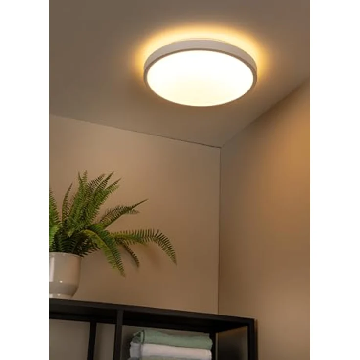 LUCIDE DASHER Deckenleuchte Badezimmer, Ø 41 cm, LED 1x24W 2700K, IP44 mit Bewegungssensor, Weiß – Bild 4