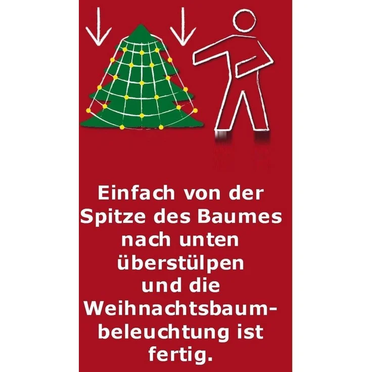Coen Bakker Deco BV LED-Lichternetz LED Lichternetz Trapez Kegel Warmweiß Netz für Weihnachtsbaum Baum, 80 LEDs geeignet für Bäume mit einer Höhe von 0,90m - 1,30m – Bild 2