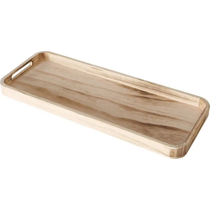 BOLTZE GRUPPE GmbH Tablett LAPUNA, 50 x 20 cm, Braun, mit seitlichen Griffen, Holz, (1-tlg)