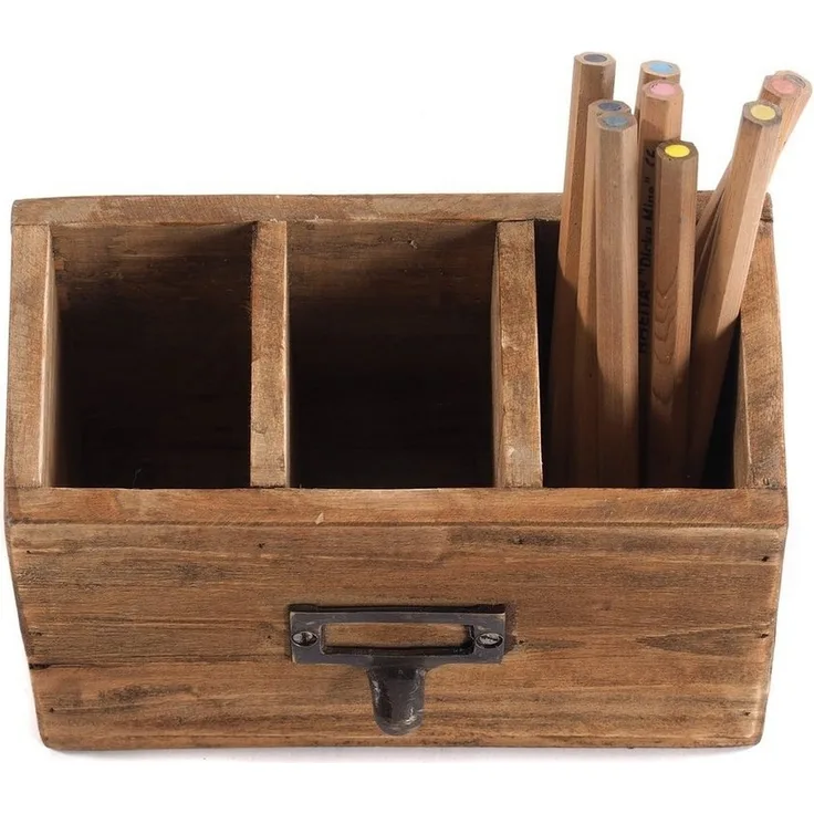 DESIGN DELIGHTS Dekoschale STIFTEHALTER "BOX 18", Altholz massiv, 19x12 cm (BxH), Stiftebox