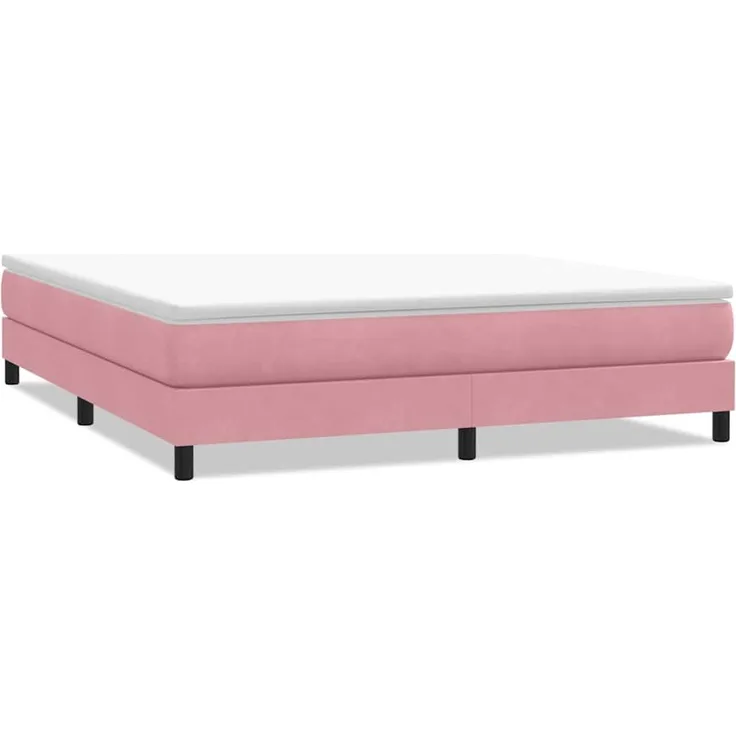 vidaXL Boxspringbett ohne Matratze Rosa 180x220 cm Samt 3315890