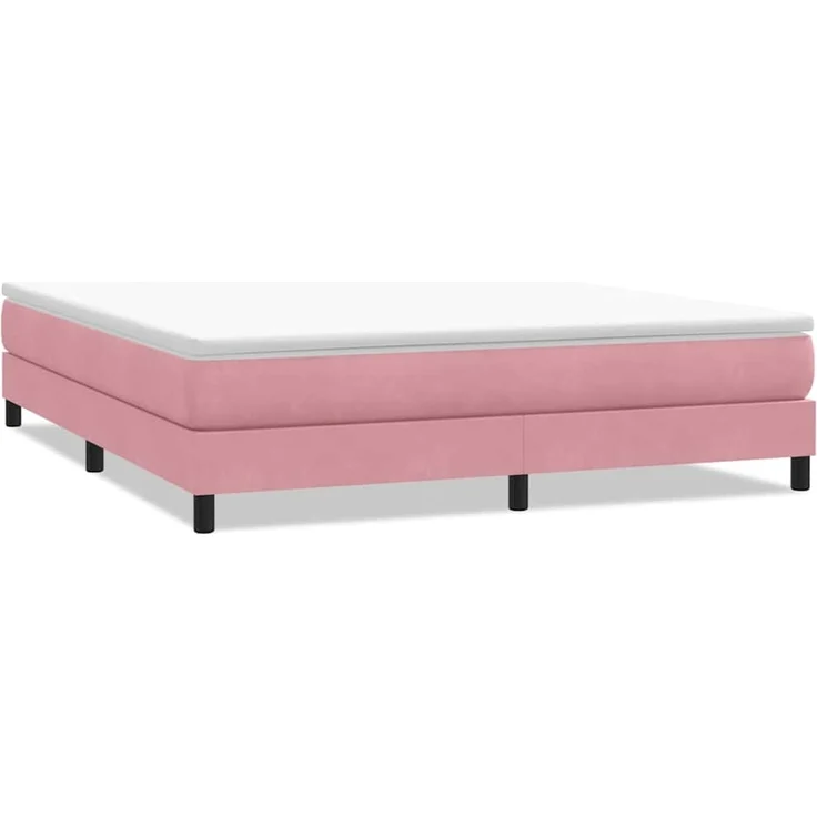 vidaXL Boxspringbett ohne Matratze Rosa 180x220 cm Samt 3315890 – Bild 1