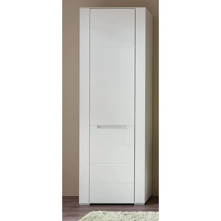 Garderobenschrank >Rolland< in Weiß aus MDF - 65x198x41cm (BxHxT)
