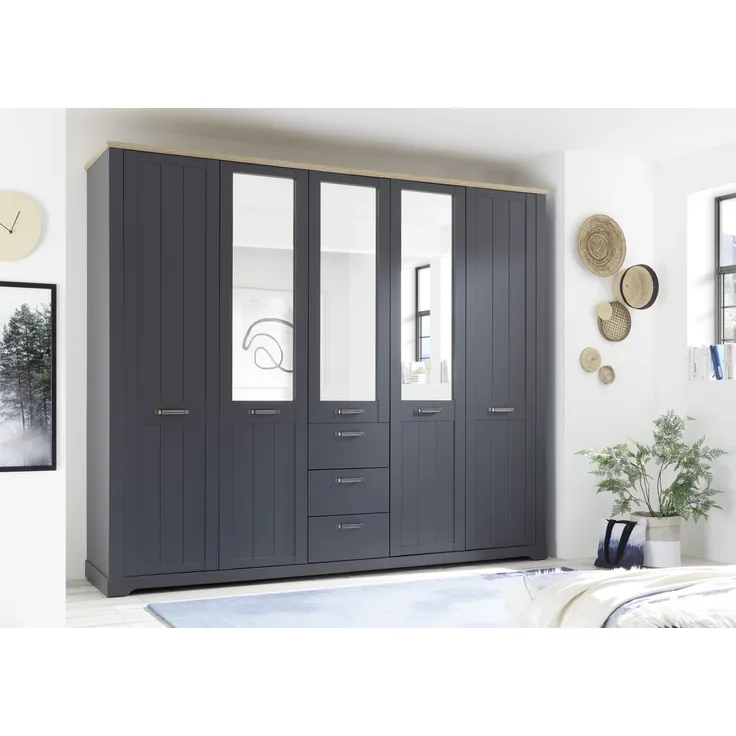 Drehtürenschrank >Edda< in Graphit - 266x226x59cm (BxHxT)
