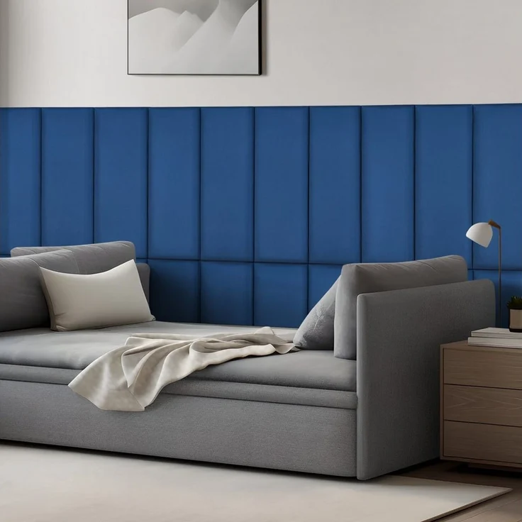 neu. haus Wandpolster, (Set, 2 Stück), »Carpino« Wandkissen Samt 90 x 30 cm Navyblau – Bild 1
