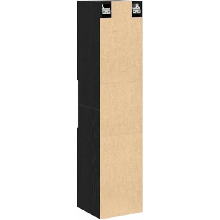 vidaXL Badezimmerschrank mit Tür Schwarz Eichen-Optik 30 x 30 x 130 cm 862532 – Bild 10