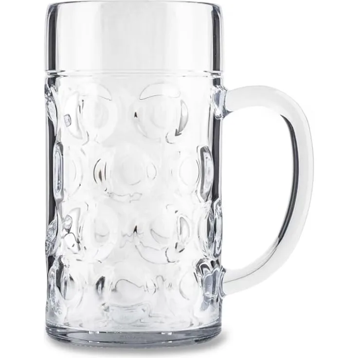 Bierseidel, Bierkrug 0,5 l, SAN, glasklar, Füllstrich, stapelbar, bruchsicher