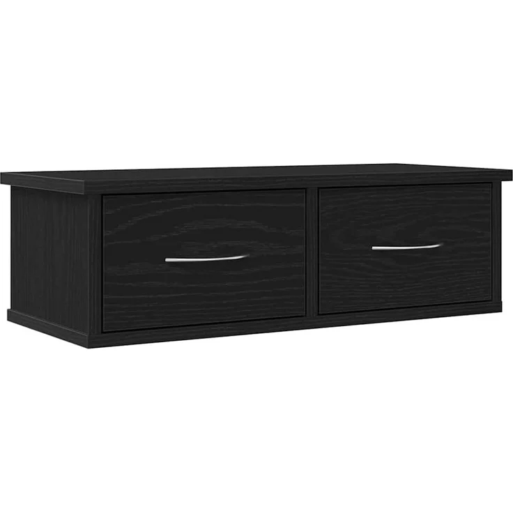 vidaXL Wandschrank Wandmontiert Schwarz Eichen-Optik 60 x 26 x 18,5 cm 862435 – Bild 1