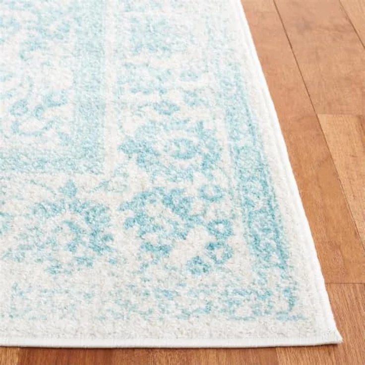 Safavieh Quadratischer Teppich 122x122 cm - Adirondack Collection - Transitional Design, Elfenbein & Hellblau, Pflegeleichte Synthetikmischung, Ideal für Wohnzimmer, Schlafzimmer, Büro – Bild 9
