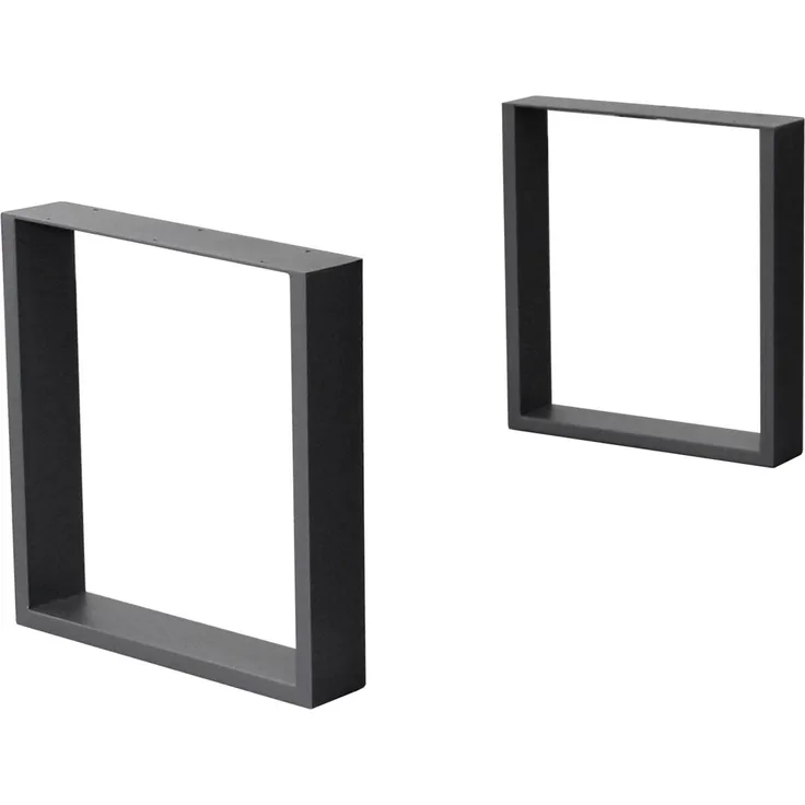 Tischbeine 2er Set 40x43 cm Grau aus Stahl