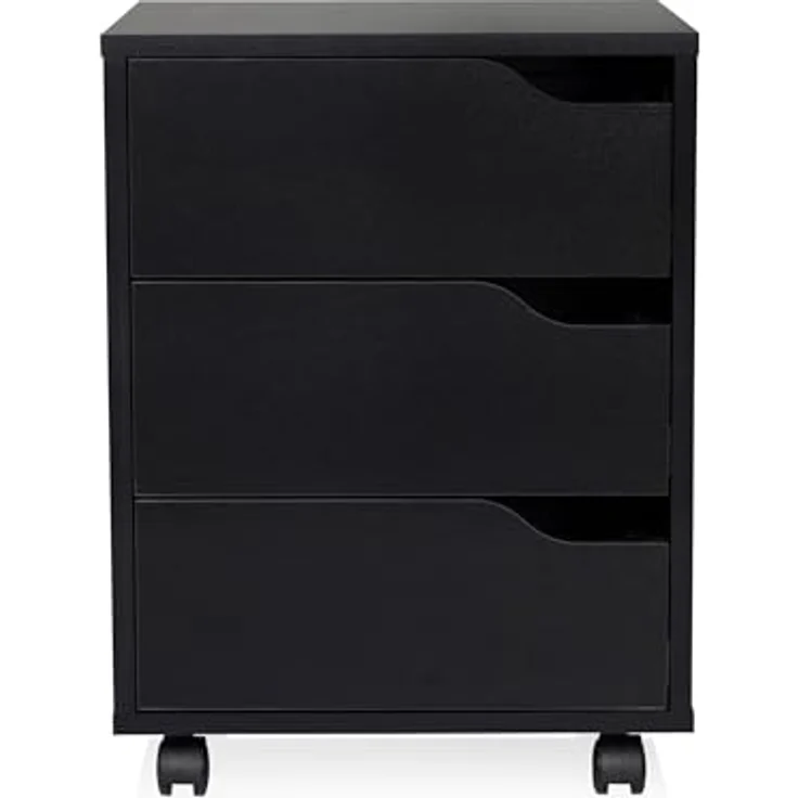 MID.YOU Rollcontainer, Schwarz, Holzwerkstoff, 3 Schubladen, 40x52.5x40 cm, ideal für das Arbeitszimmer – Bild 6
