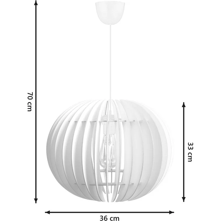 KAWOLA Hängelampe BOLZANO Holz weiß 70 x 36 x 36 cm – Bild 6