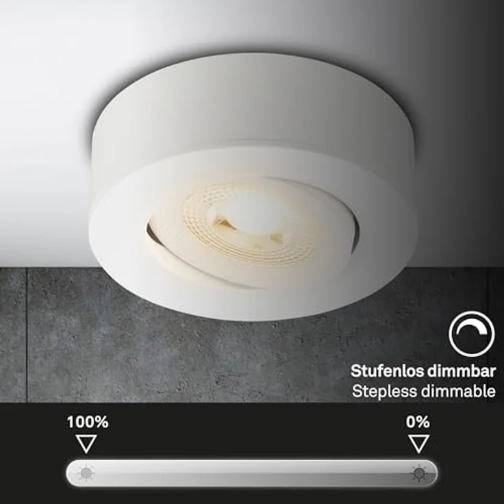 Briloner LED-Einbauleuchten 2in1 Mini Ein-& Aufbau 9W 500lm weiß dimmbar – Bild 7