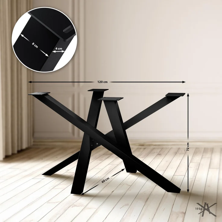 CLP Tischbeine Finney aus Stahl,schwarz 120x60x72 cm – Bild 2