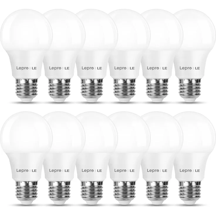 Lepro 8.5W E27 LED Warmweiss, 806 Lumen Glühbirne E27 ersetzt 60W, 2700K Warmweiß A60 glühbirnen, 180°Abstrahlwinkel Led Birne, Nicht Dimmbar, 12 Stück