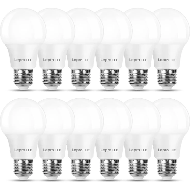 Lepro 8.5W E27 LED Warmweiss, 806 Lumen Glühbirne E27 ersetzt 60W, 2700K Warmweiß A60 glühbirnen, 180°Abstrahlwinkel Led Birne, Nicht Dimmbar, 12 Stück – Bild 1