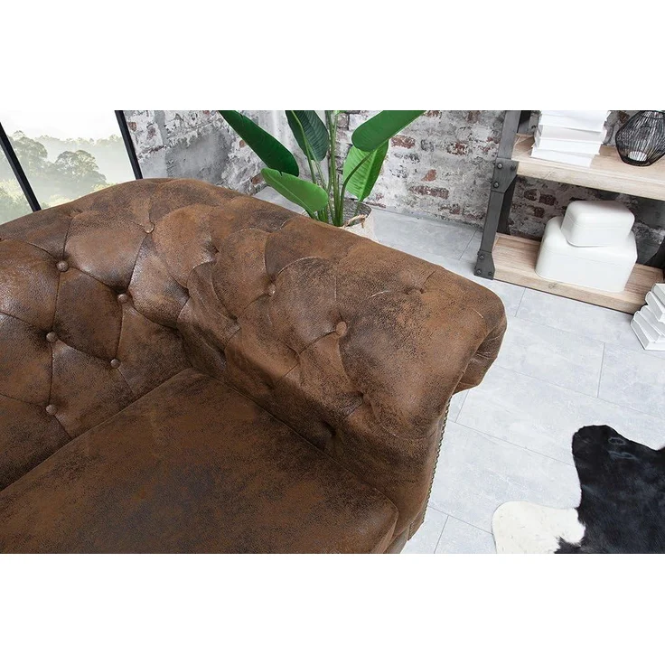 riess-ambiente Sessel CHESTERFIELD 110cm antik braun (Einzelartikel, 1-St), Wohnzimmer · Microfaser · mit Armlehne · Federkern – Bild 6