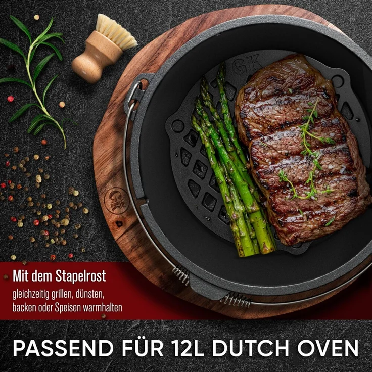 Stapelrost für 12 l Dutch Oven – Einlegerost aus Metall für mehrstöckiges Garen im Feuertopf, hitzebeständig & robust für Grill & Outdoor – Bild 5