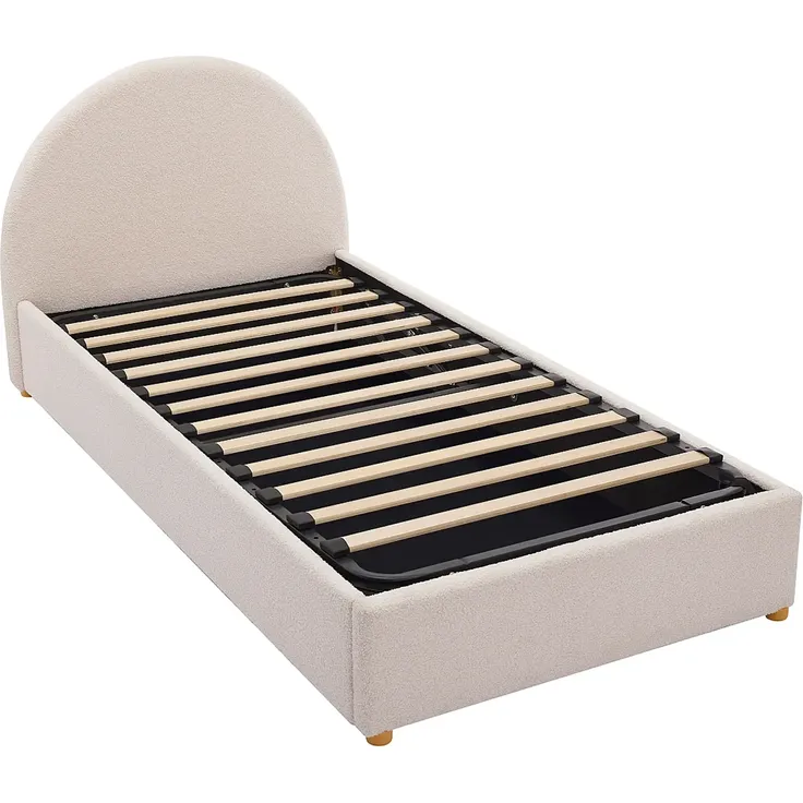 Vente-unique - LIRIMO Bett Stoff Beige - B 202 cm x H 87 cm x L 103 cm – Bild 4