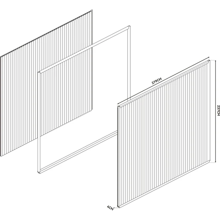 Weide WPC Sichtschutzwand anthrazit für Pergola – Bild 4