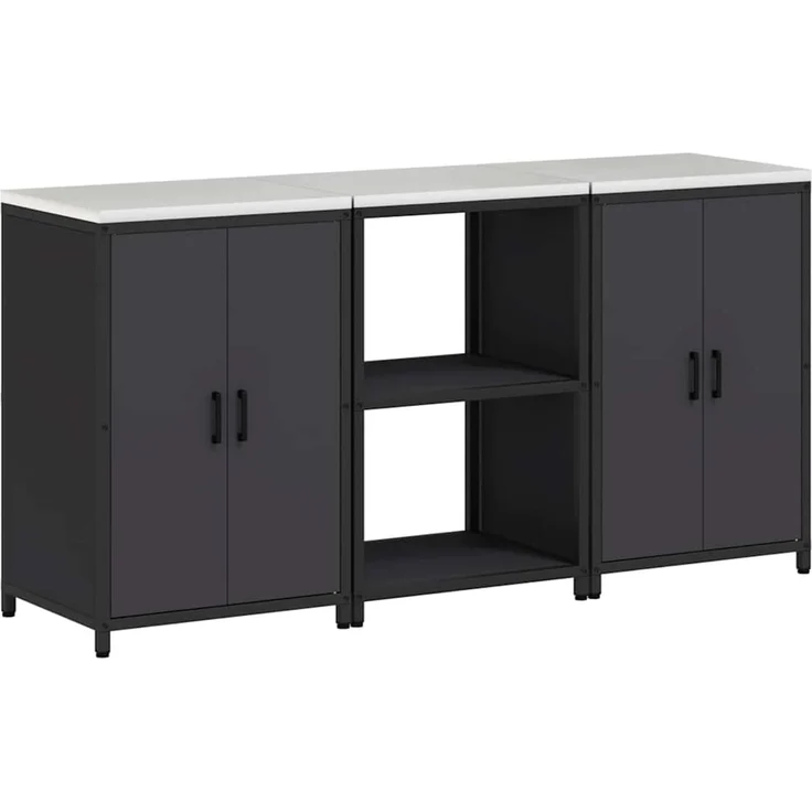 vidaXL Aufbewahrungsset für die Küche HATTEM 3 stk. Schwarz 3392694 – Bild 2