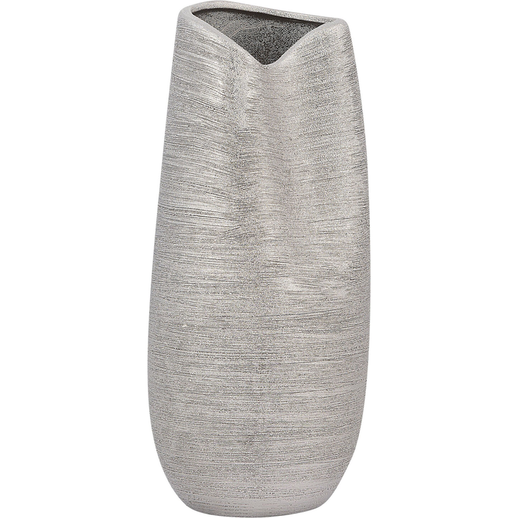 Dekovase DERBE Steinzeug 32 cm Silber